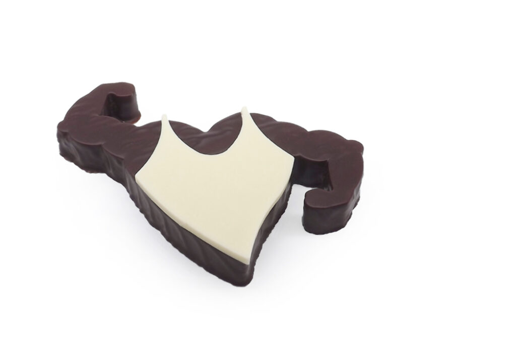 Bouchée "Super Musclor" praliné AMANDE NOISETTE lisse noir