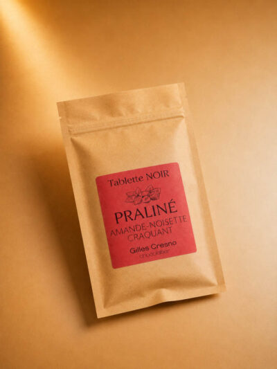 Tablette noir Praliné AMANDE-NOISETTE craquant